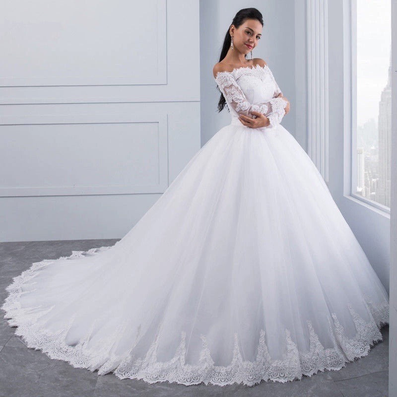 Bridal Lace Large Tail Wedding Dress