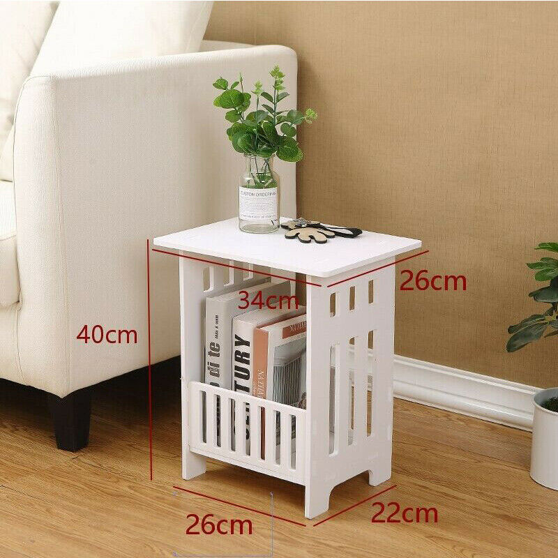 White Bedside Table Cabinet Nightstand Small