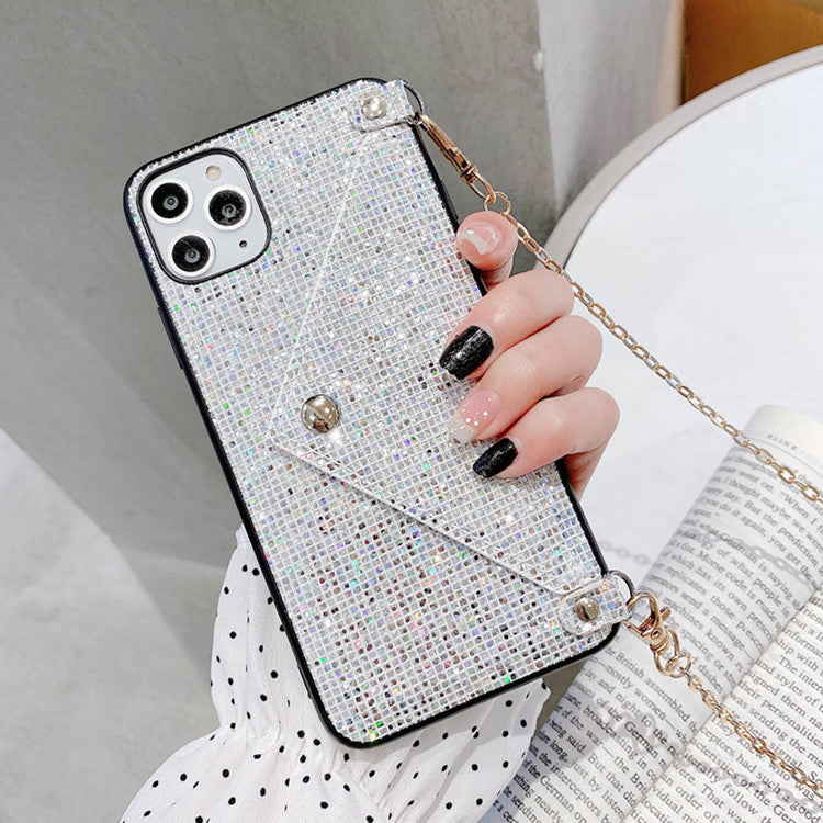 Creative Flash Diamond Messenger Rope Iphone Case