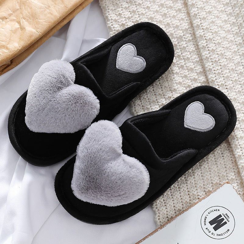 Cute Love Fluffy Slippers For Valentine's Day