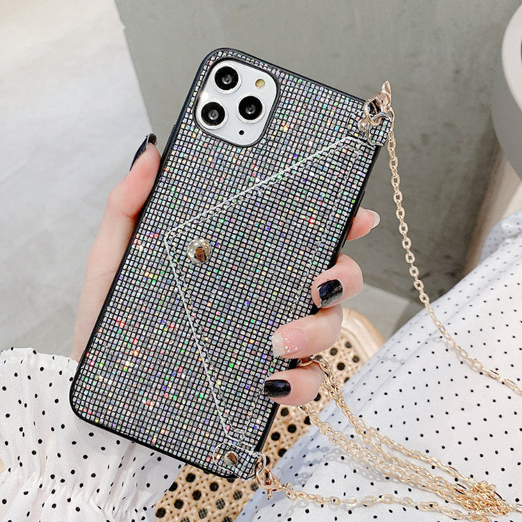 Creative Flash Diamond Messenger Rope Iphone Case