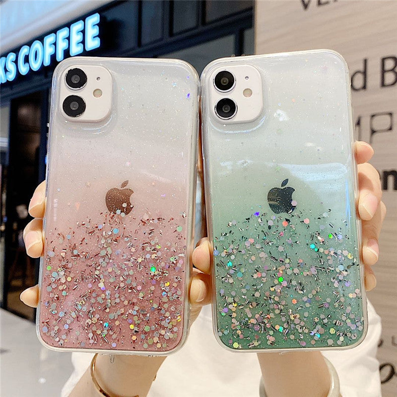 Transparent Glitter Mobile Phone Case Compatible with Iphone