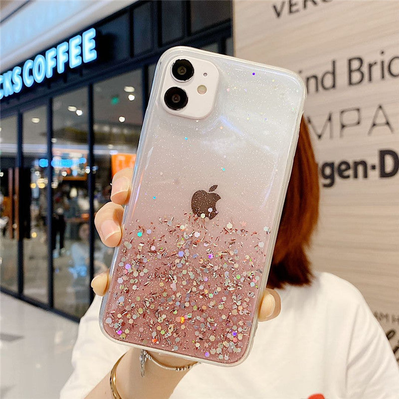 Transparent Glitter Mobile Phone Case Compatible with Iphone