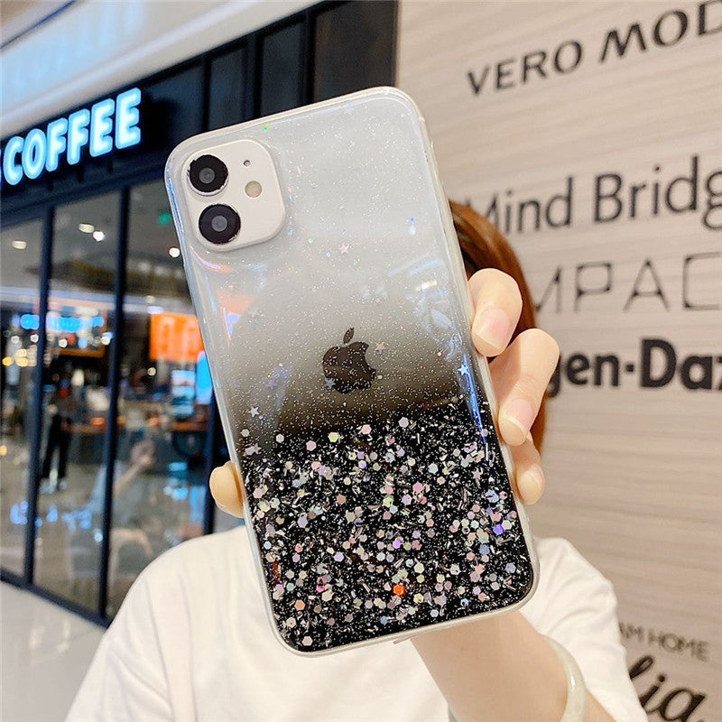 Transparent Glitter Mobile Phone Case Compatible with Iphone