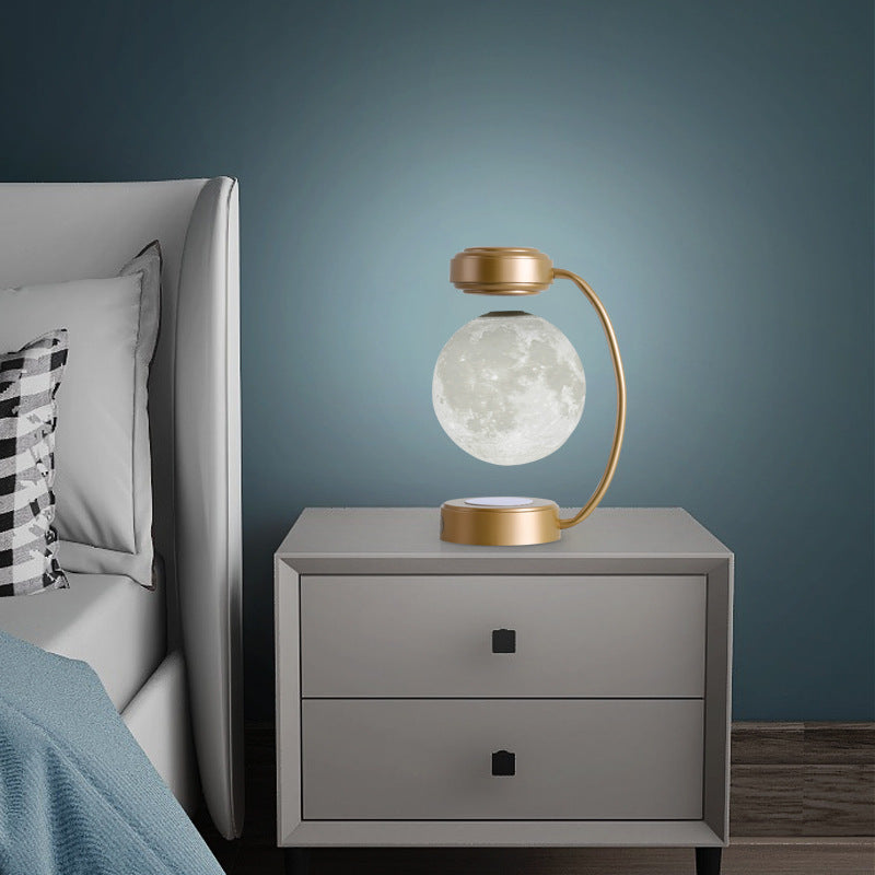 3D LED Moon Night Light Wireless Magnetic - Levitating Rotating Floating Ball Lamp