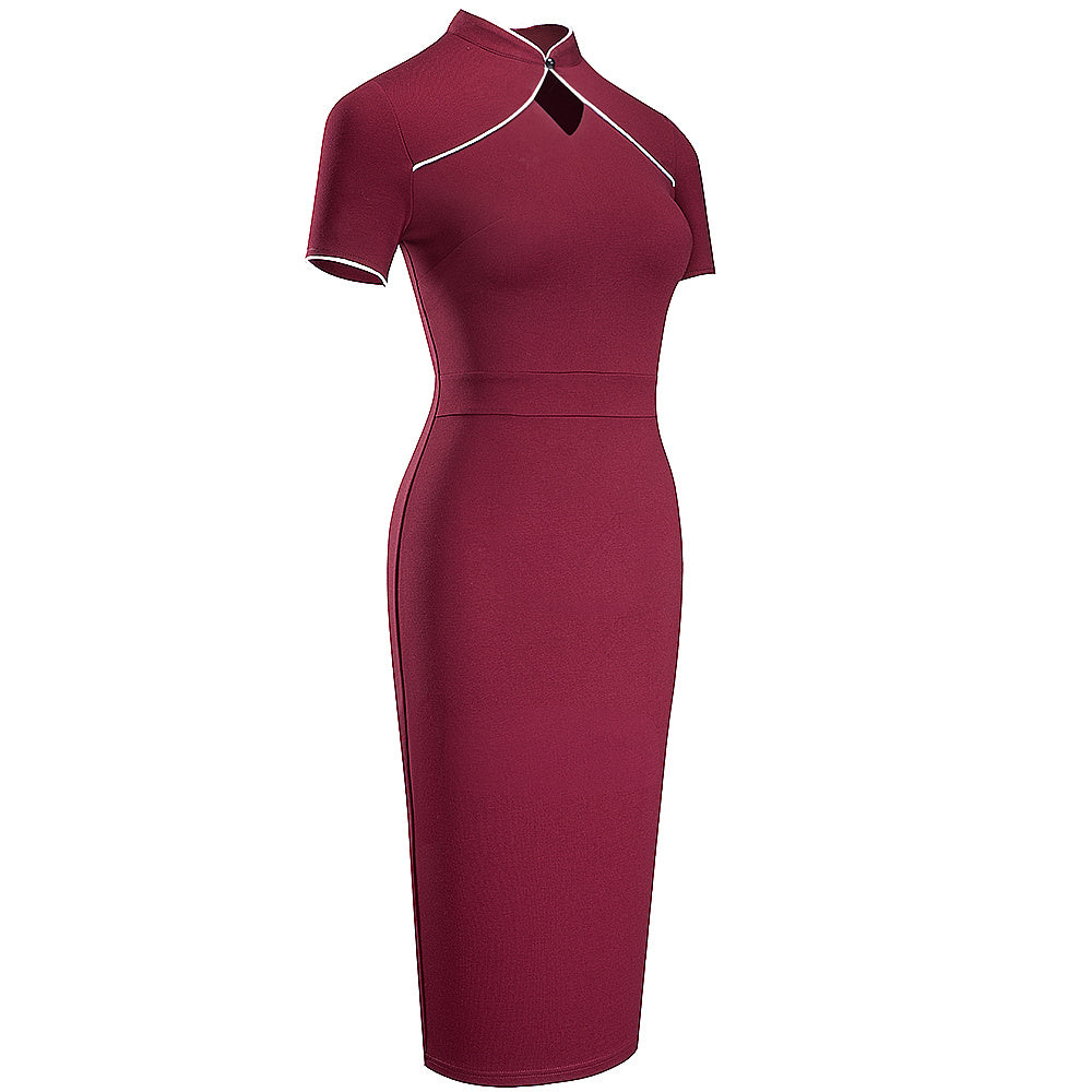 New Retro Collar Slim Fit Hip Dress
