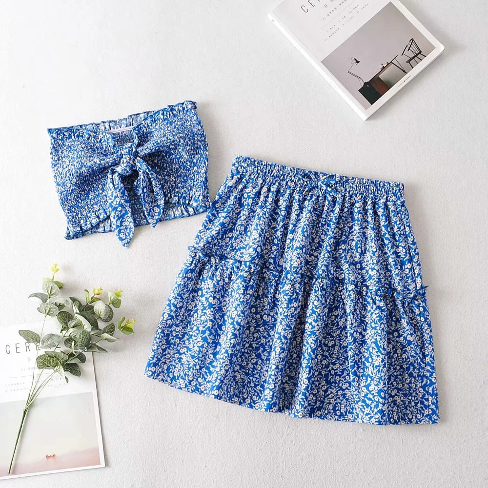 High Waist 2 Piece Skirt Suit