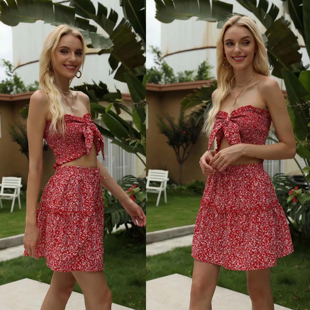 High Waist 2 Piece Skirt Suit