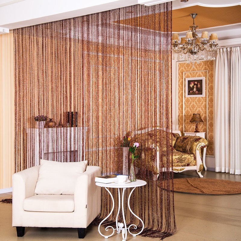 Door Curtain Devider Silver Thread Curtain Partition Curtain Hanging Curtain Window