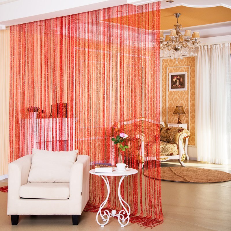 Door Curtain Devider Silver Thread Curtain Partition Curtain Hanging Curtain Window