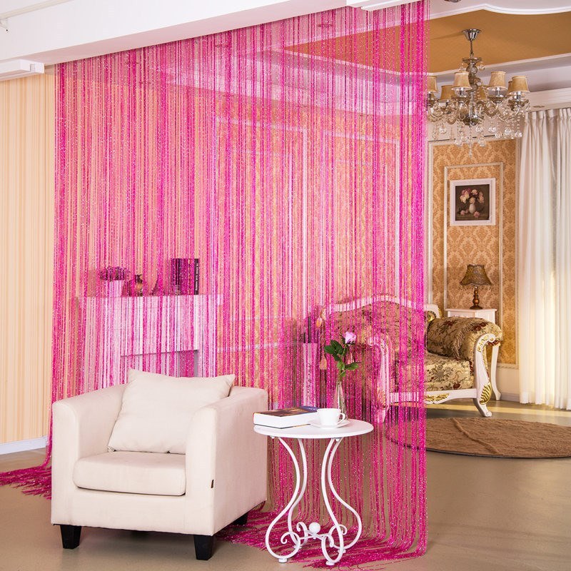 Door Curtain Devider Silver Thread Curtain Partition Curtain Hanging Curtain Window