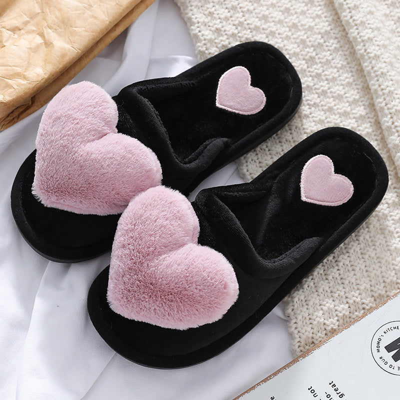 Cute Love Fluffy Slippers For Valentine's Day