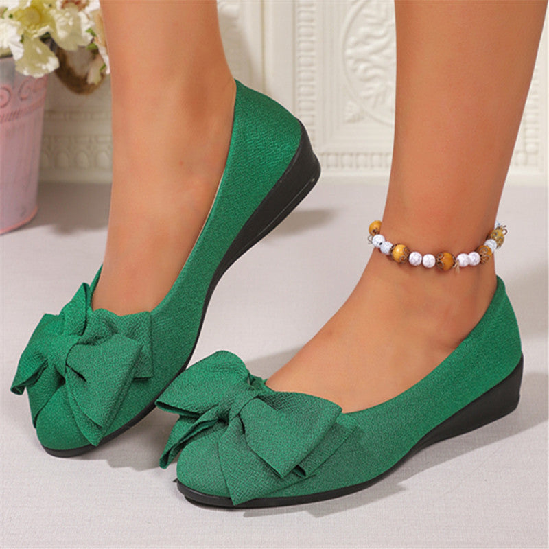 Bowknot Flat Casual Round Toe Slip-on Shoes