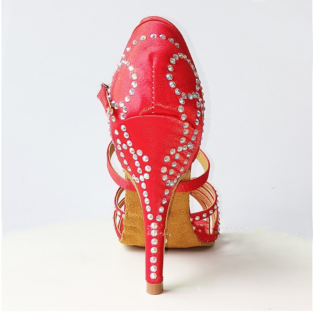 Red Latin Dance Daimonte High Heels