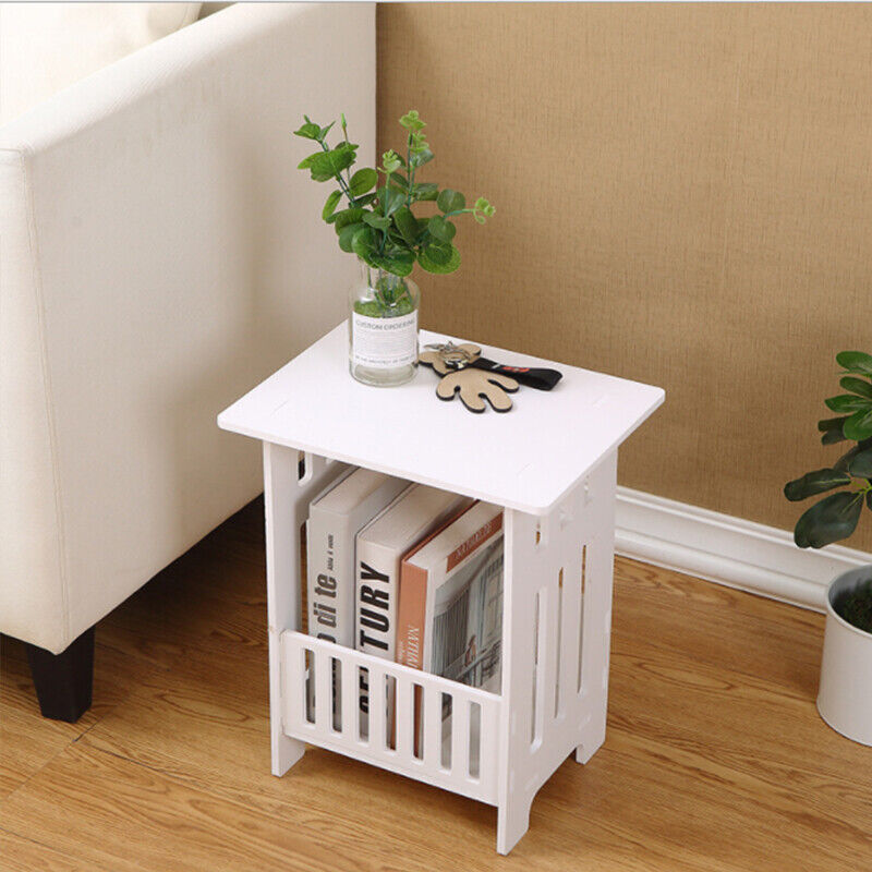 White Bedside Table Cabinet Nightstand Small
