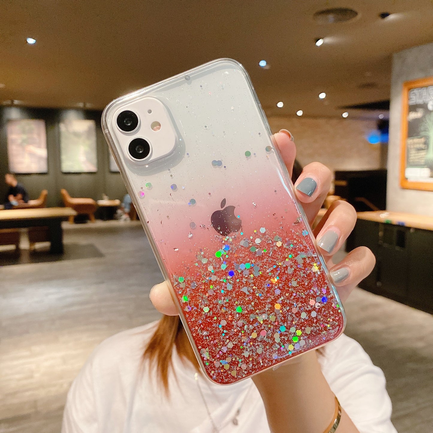 Transparent Glitter Mobile Phone Case Compatible with Iphone