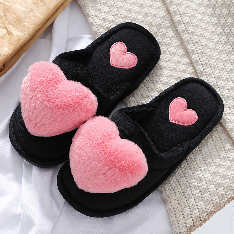 Cute Love Fluffy Slippers For Valentine's Day