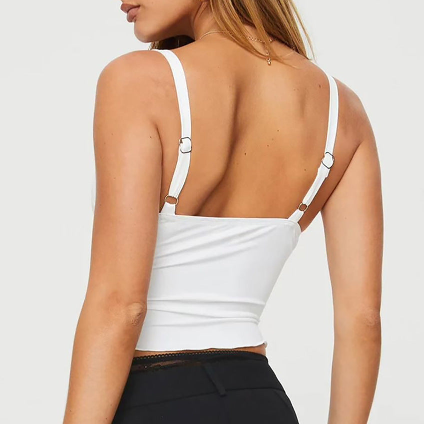Women's Wave Edge Backless Bow Camisole - Stylish Bandeau Top
