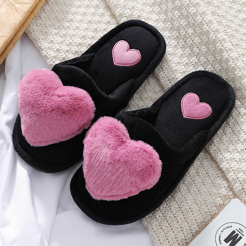 Cute Love Fluffy Slippers For Valentine's Day