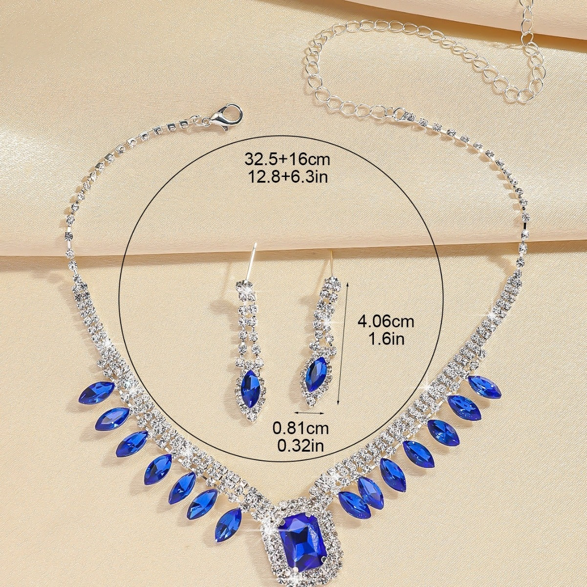 Banquet Dress Stylish Elegant Necklace & Earrings Set