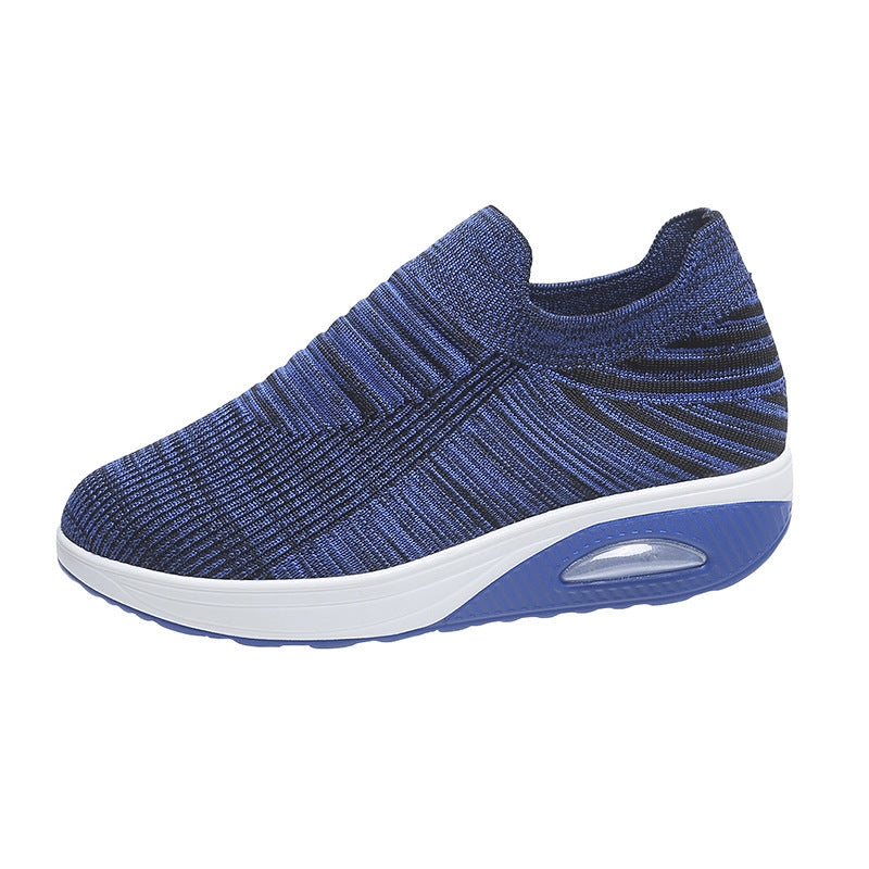 Stripe Design Mesh Slip On Air Cushion Trainers