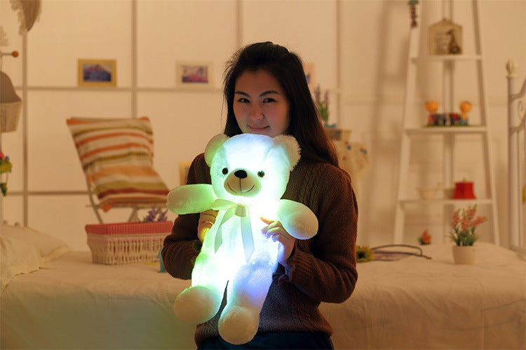 Creative Light Up LED Teddy Bear Plush Toy Colorful Glowing Christmas Gift