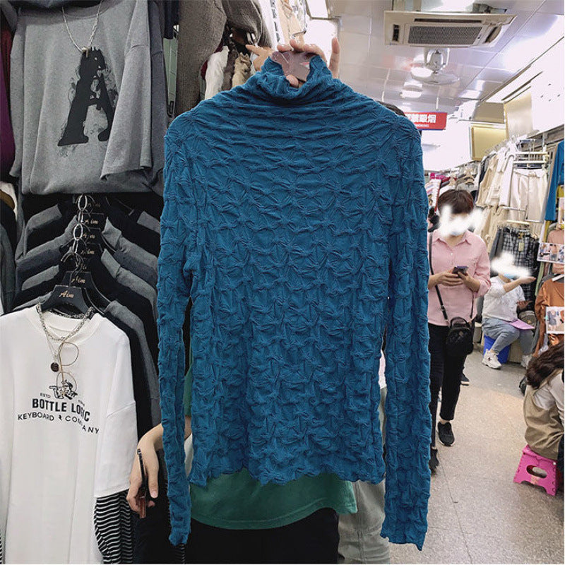 Autumn And Winter Brown Long-sleeved Top Slim Fit