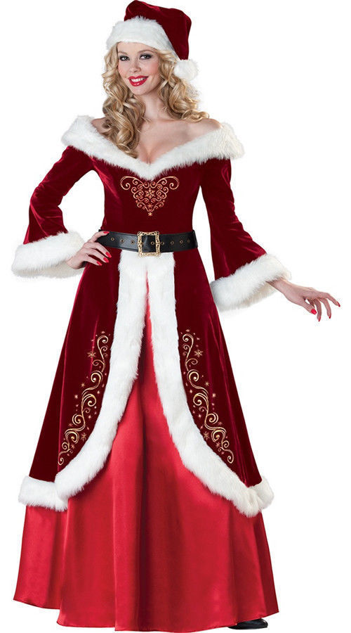 Santa & Mrs Claus Couples Costumes Christmas Fancey Dress