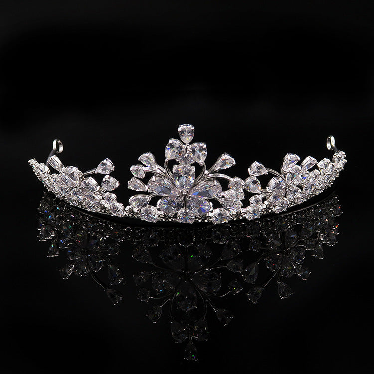 Bride Head Dress Crown Necklace Three Piece Earrings