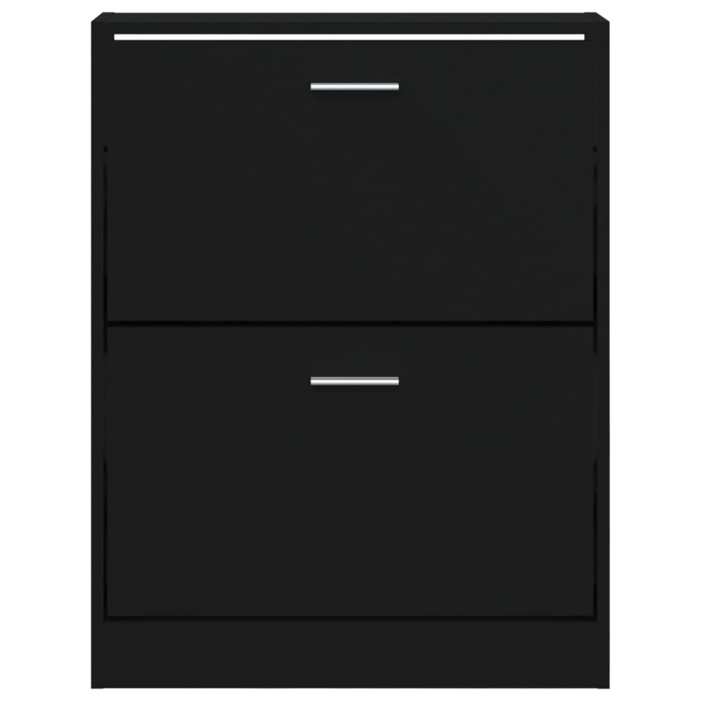 vidaXL Shoe Cabinet Black 59x17x81 cm Engineered Wood