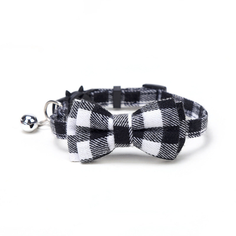 Patch Buckle Cat And Dog Collar with Bow