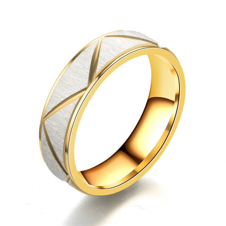 24K gold Titanium steel couples rings