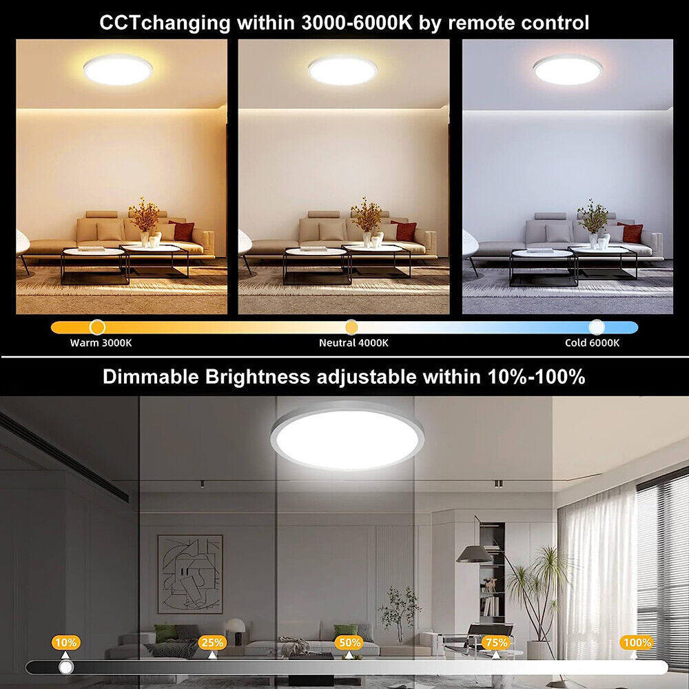 LED Ceiling Round Panel Down Lights Bathroom Kitchen Living Room Lamp