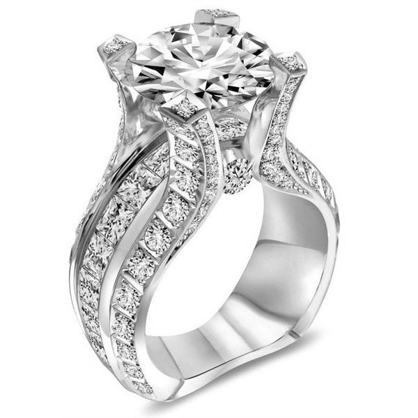 Rose Gold Oval Shaped Zircon Engagement Ring