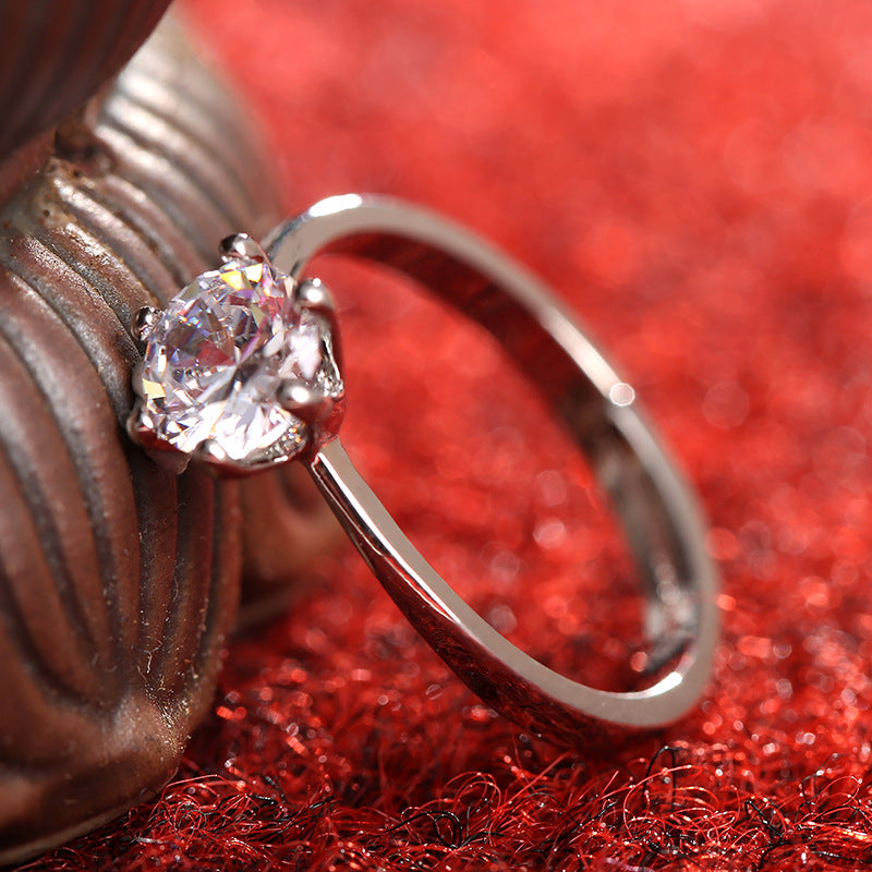 Diamond Simulation Couple's Ring Moissanite