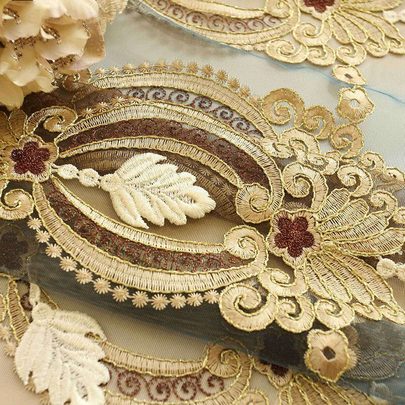 Italian Shading Embossed Embroidered Window Screens For Living Room And Bedroom
