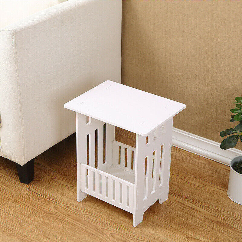 White Bedside Table Cabinet Nightstand Small