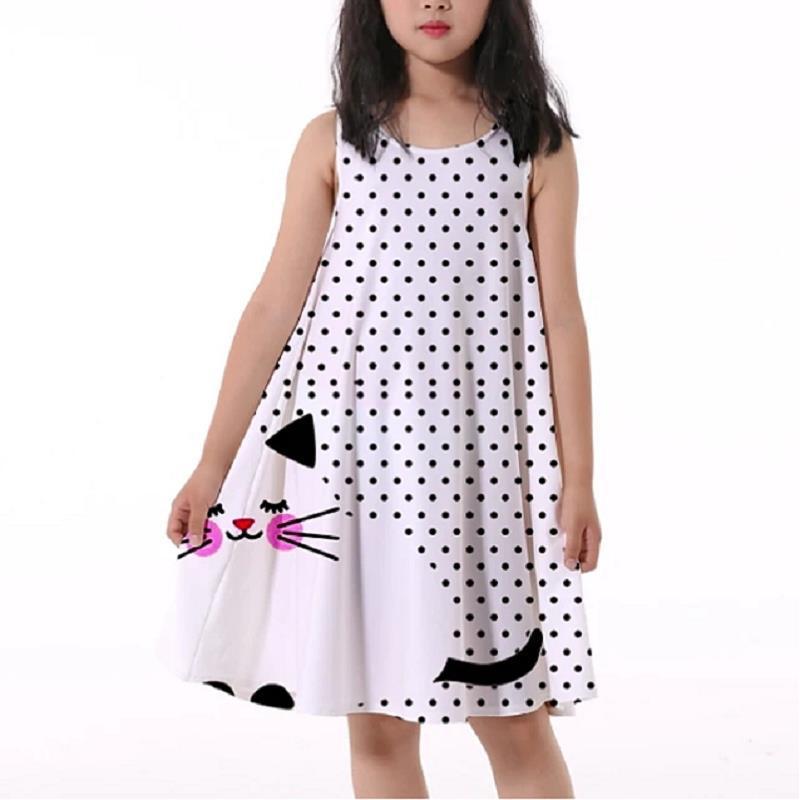 3D Rainbow Print Girls' Dress