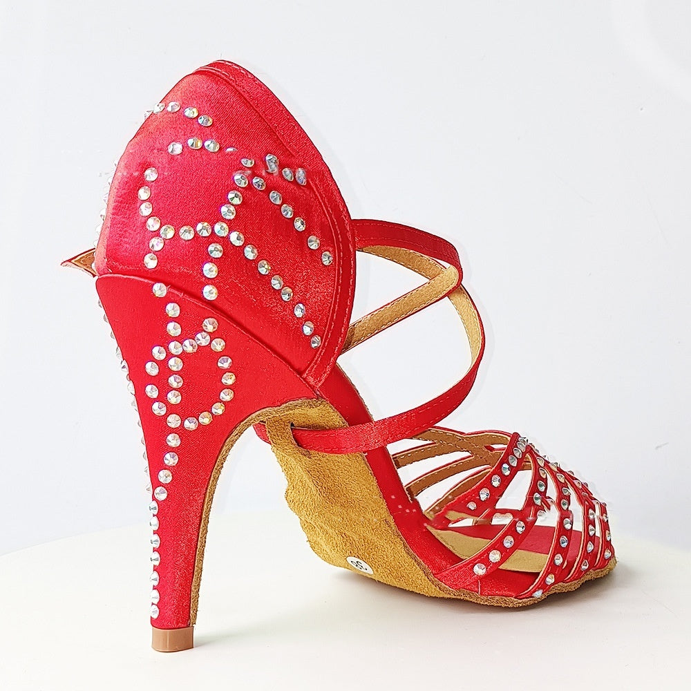 Red Latin Dance Daimonte High Heels
