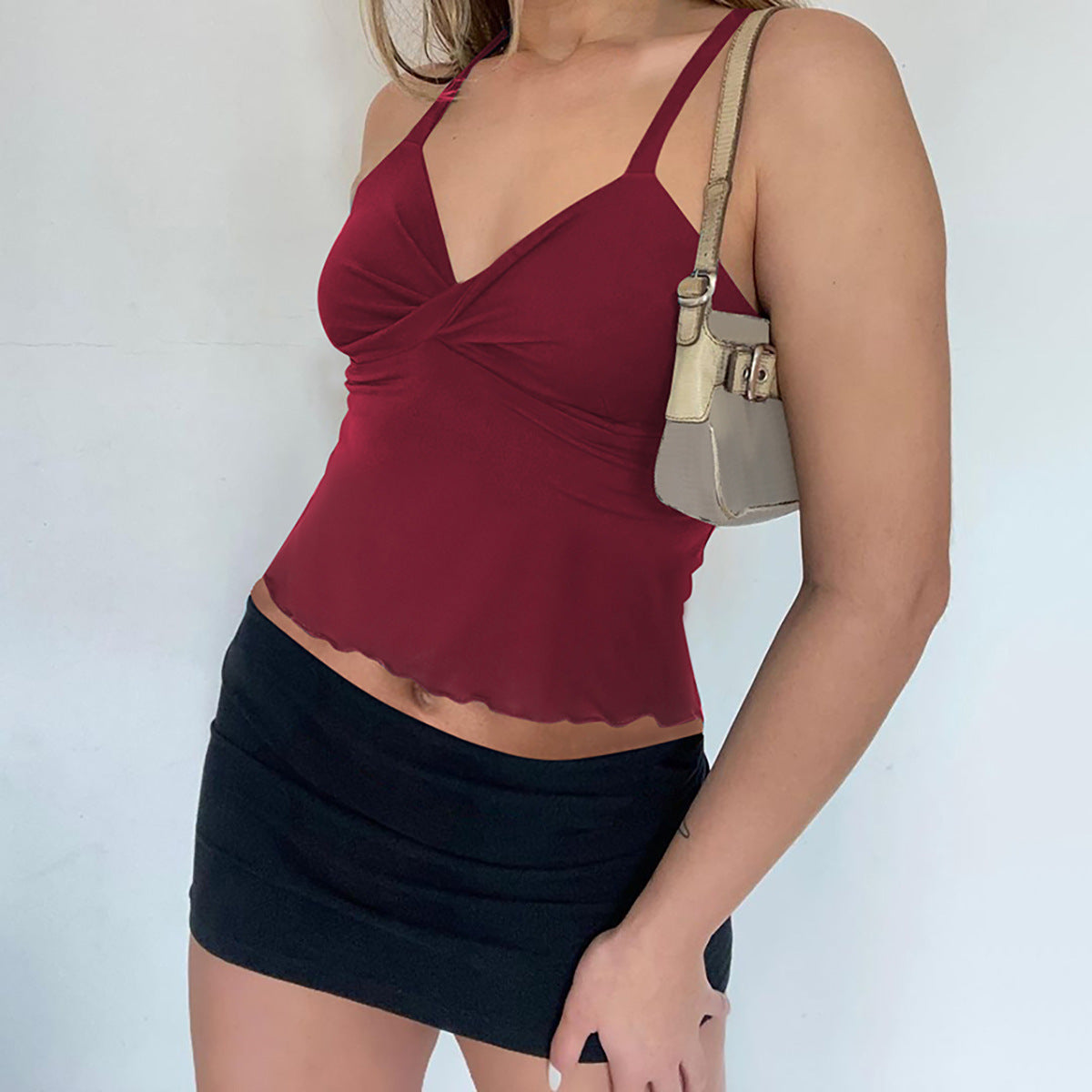 Women's Wave Edge Backless Bow Camisole - Stylish Bandeau Top