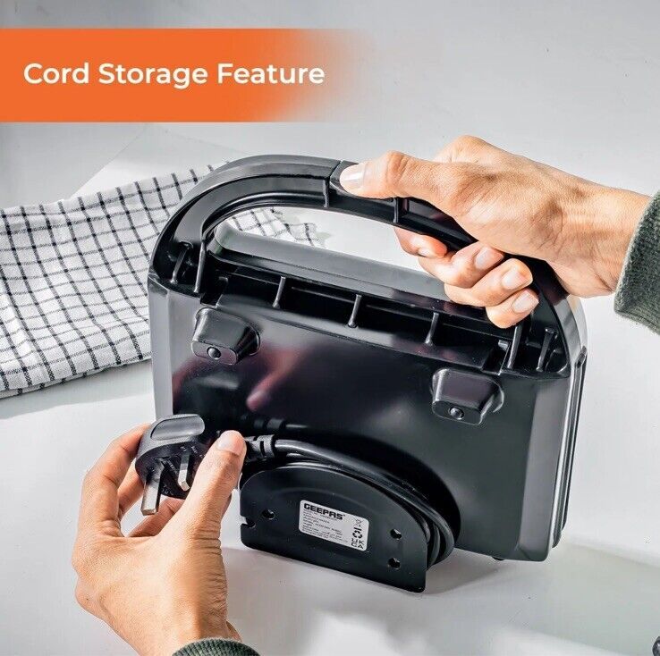 Geepas Toastie Maker 2 Slice Sandwich Toaster Machine Non-Stick Easy Clean