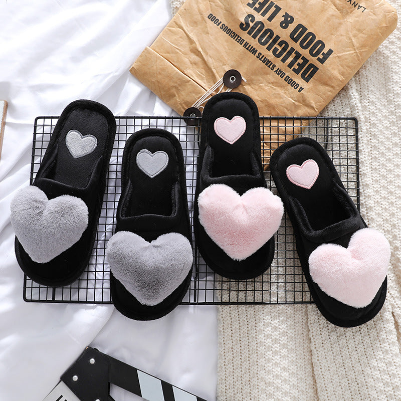 Cute Love Fluffy Slippers For Valentine's Day