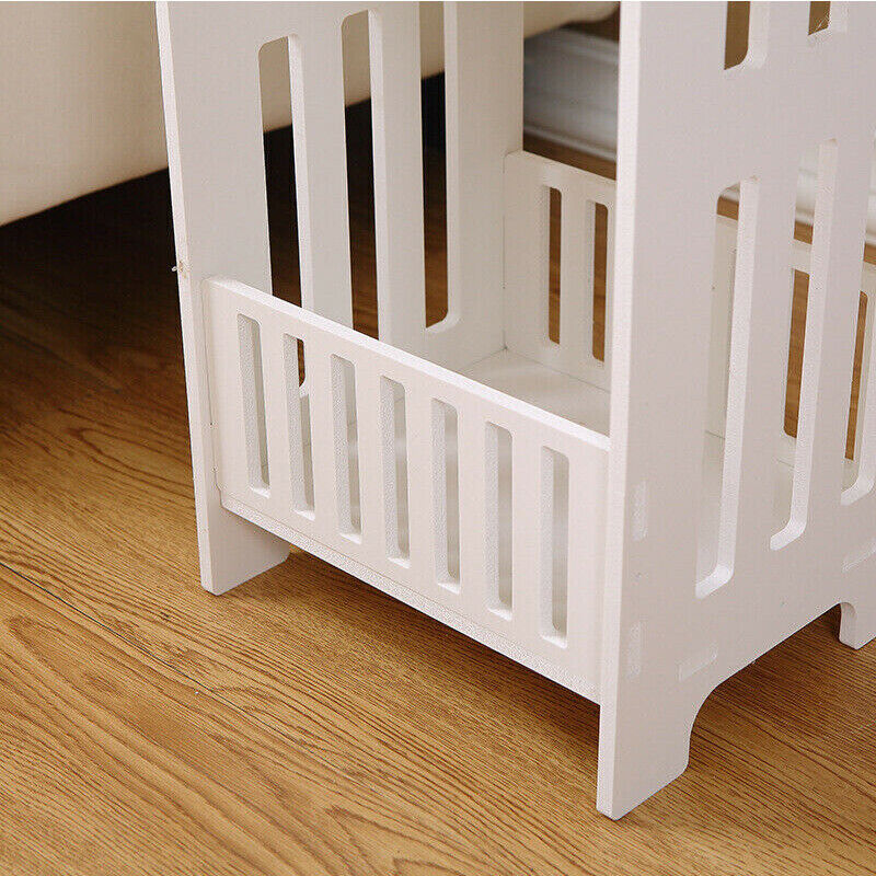 White Bedside Table Cabinet Nightstand Small