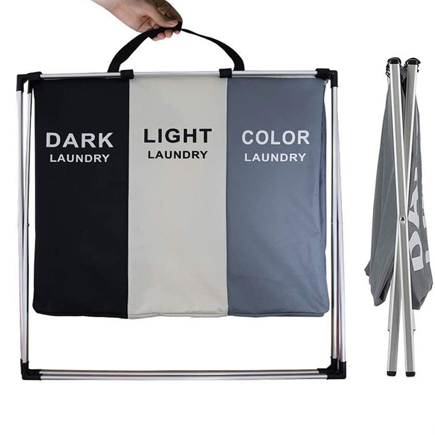 Aluminium Large Laundry Washing Basket Hamper Light Dark