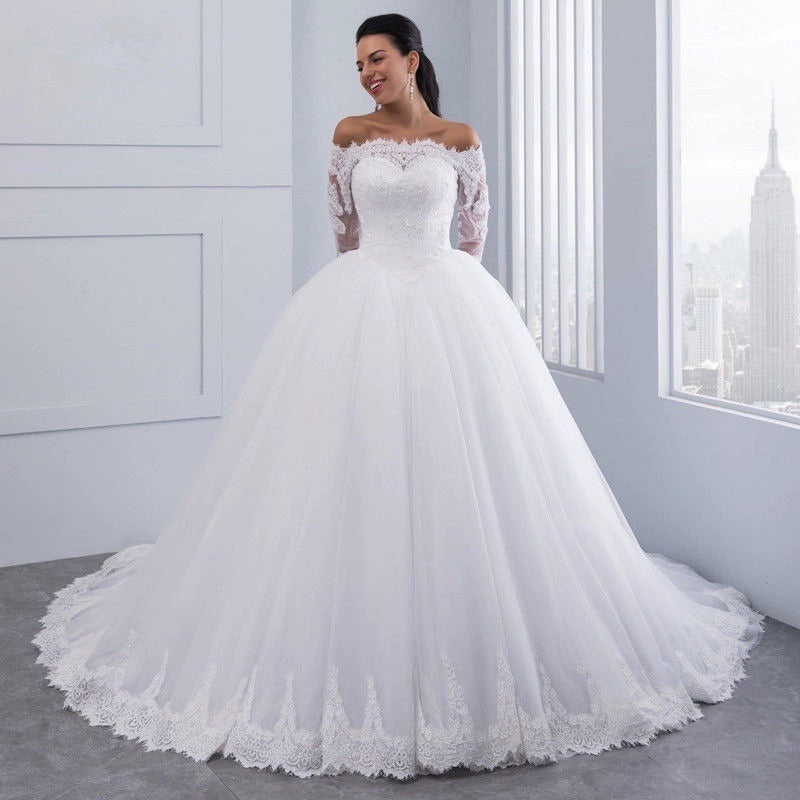 Bridal Lace Large Tail Wedding Dress