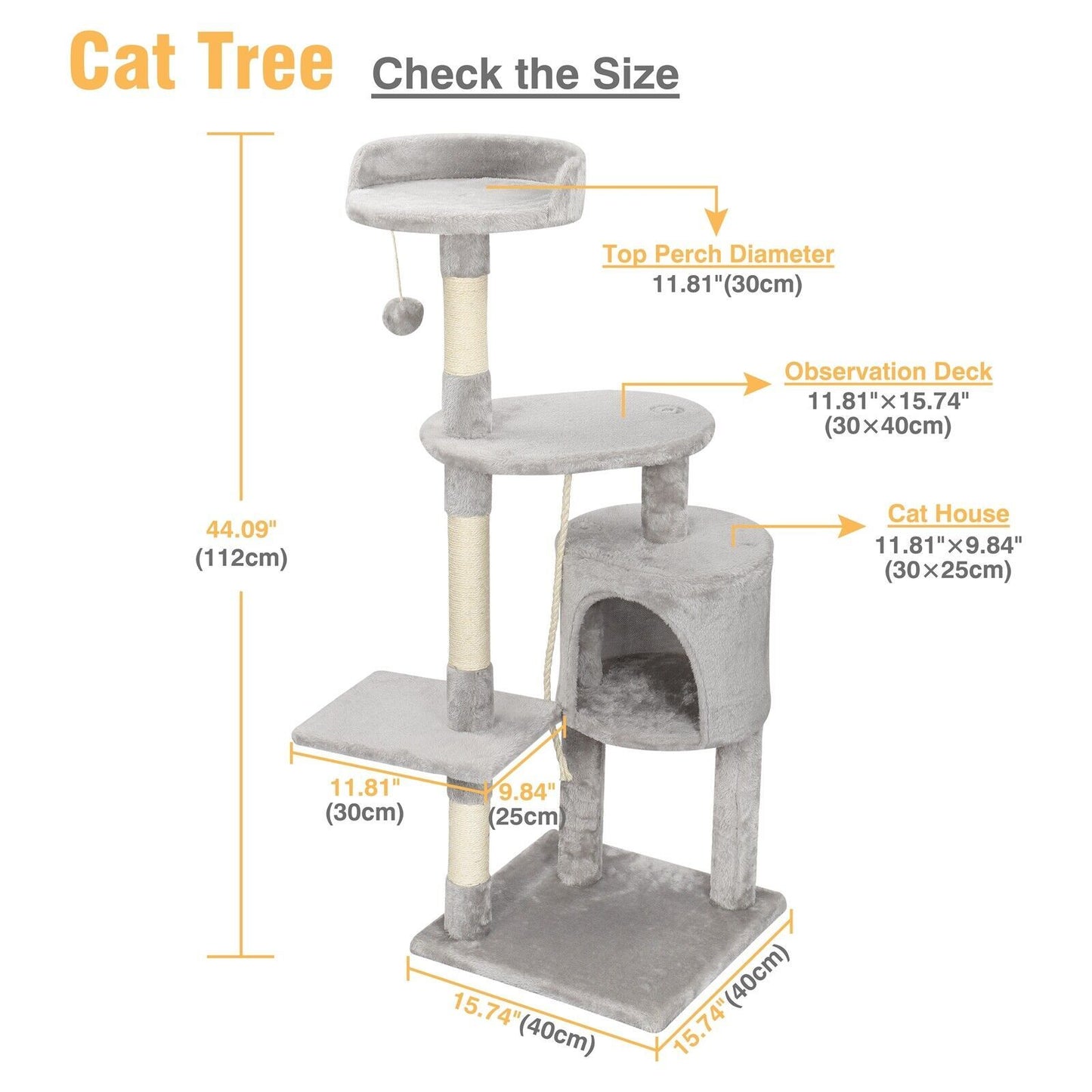 Large 4-story Cat Climbing Frame Scratching Post