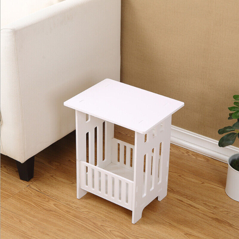 White Bedside Table Cabinet Nightstand Small