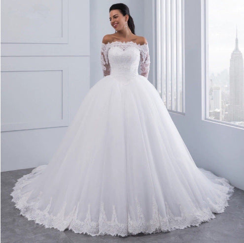 Bridal Lace Large Tail Wedding Dress