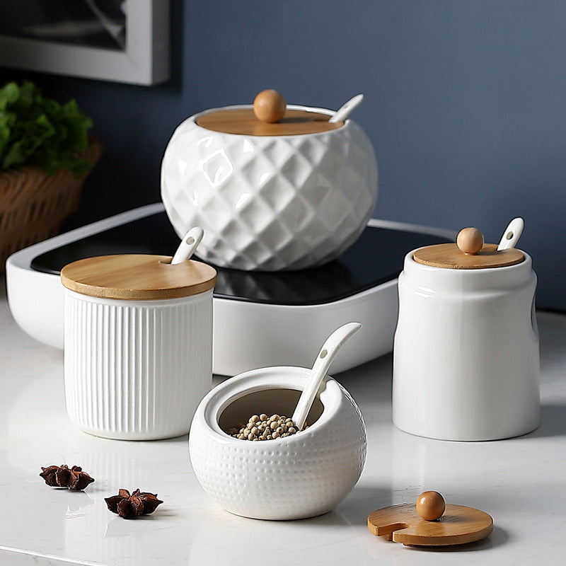 Kitchen ceramic seasoning jars