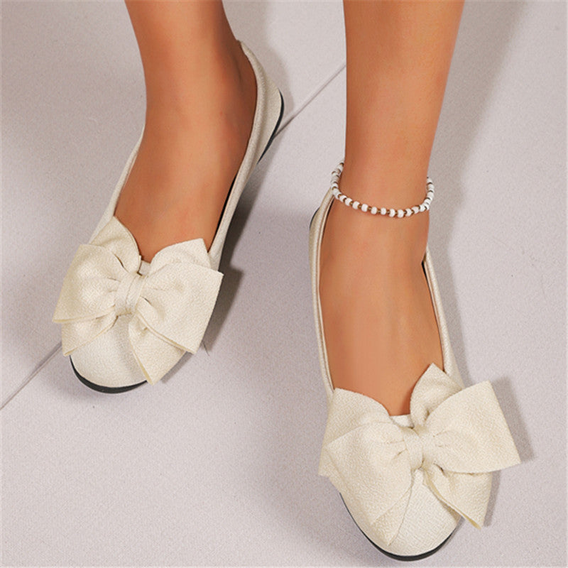 Bowknot Flat Casual Round Toe Slip-on Shoes
